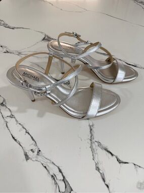 MICHAEL Michael Kors Silver Strappy Heel Sandals